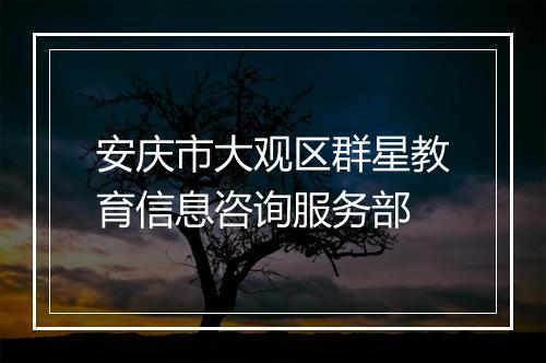 安庆市大观区群星教育信息咨询服务部