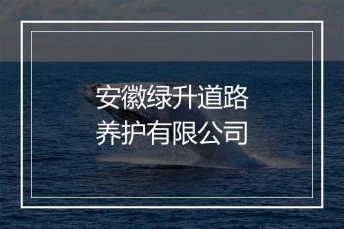 安徽绿升道路养护有限公司