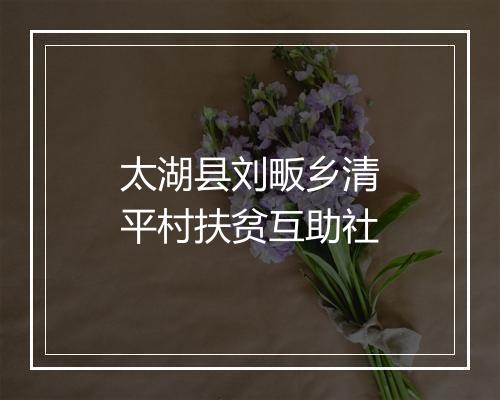 太湖县刘畈乡清平村扶贫互助社