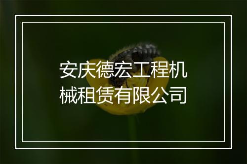 安庆德宏工程机械租赁有限公司