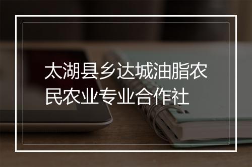 太湖县乡达城油脂农民农业专业合作社