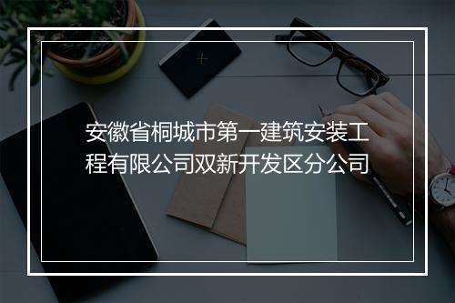 安徽省桐城市第一建筑安装工程有限公司双新开发区分公司