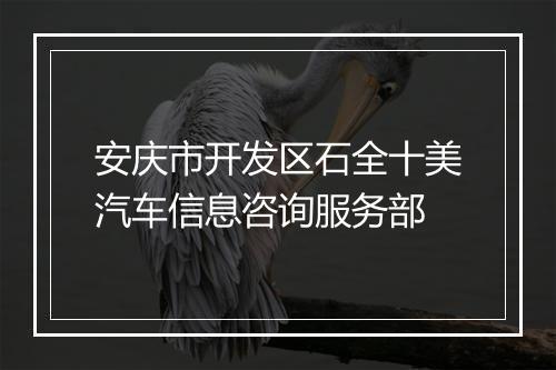 安庆市开发区石全十美汽车信息咨询服务部