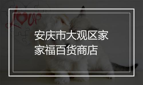 安庆市大观区家家福百货商店