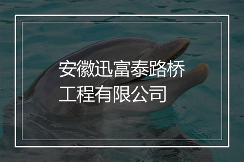 安徽迅富泰路桥工程有限公司