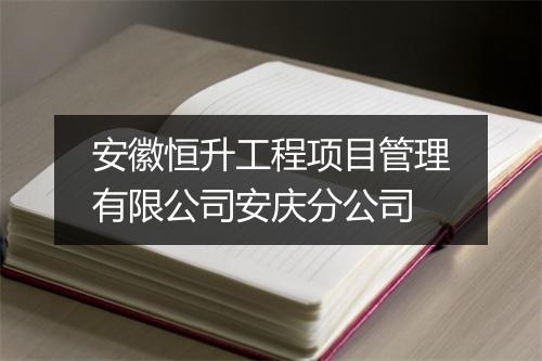 安徽恒升工程项目管理有限公司安庆分公司