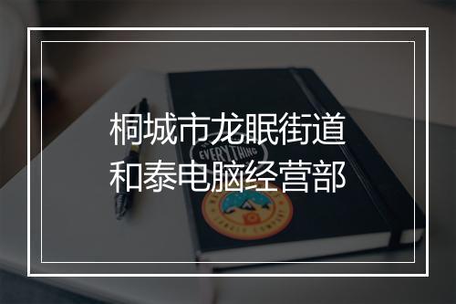 桐城市龙眠街道和泰电脑经营部
