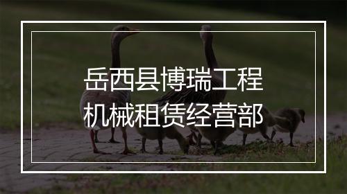 岳西县博瑞工程机械租赁经营部