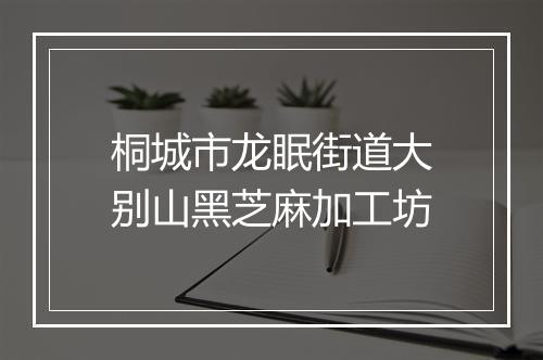 桐城市龙眠街道大别山黑芝麻加工坊