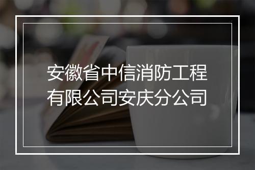 安徽省中信消防工程有限公司安庆分公司