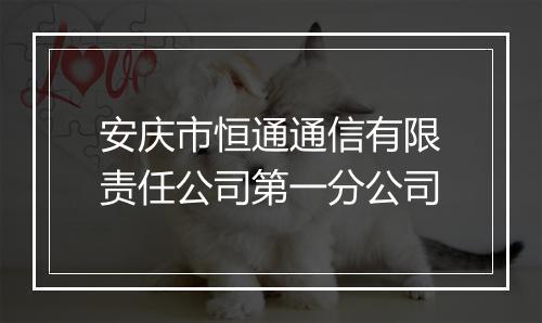 安庆市恒通通信有限责任公司第一分公司