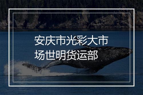 安庆市光彩大市场世明货运部