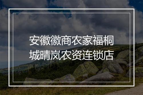 安徽徽商农家福桐城晴岚农资连锁店