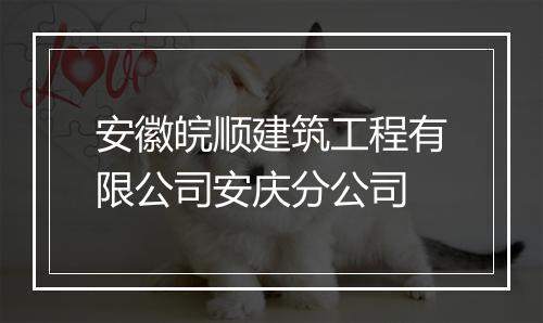 安徽皖顺建筑工程有限公司安庆分公司