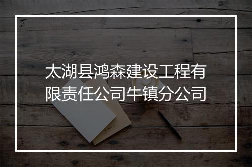太湖县鸿森建设工程有限责任公司牛镇分公司