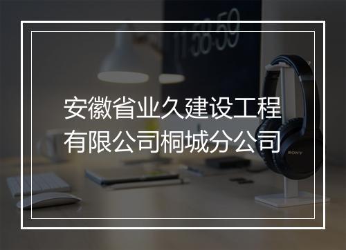 安徽省业久建设工程有限公司桐城分公司