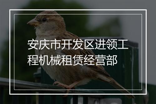 安庆市开发区进领工程机械租赁经营部
