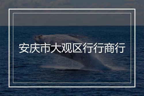安庆市大观区行行商行