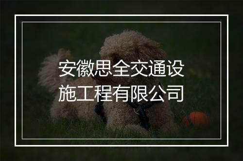 安徽思全交通设施工程有限公司