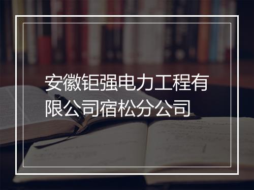 安徽钜强电力工程有限公司宿松分公司