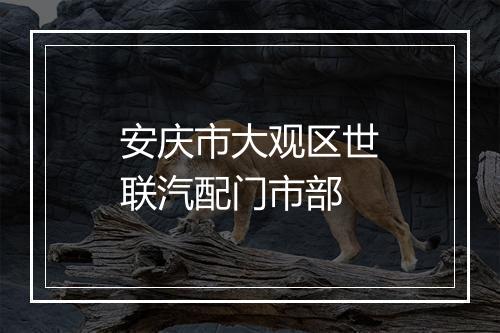 安庆市大观区世联汽配门市部