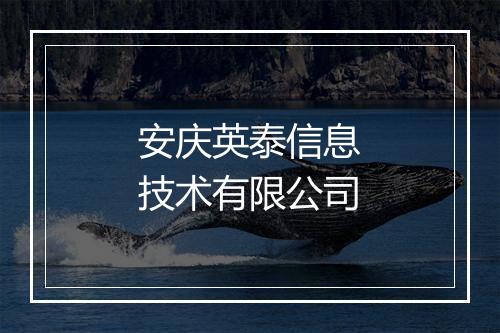 安庆英泰信息技术有限公司