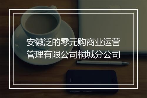 安徽泛的零元购商业运营管理有限公司桐城分公司