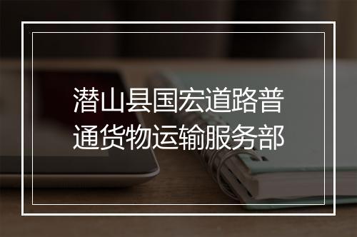 潜山县国宏道路普通货物运输服务部