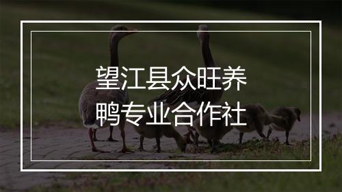 望江县众旺养鸭专业合作社