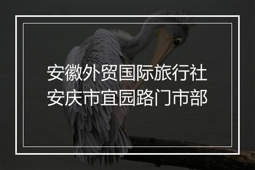 安徽外贸国际旅行社安庆市宜园路门市部