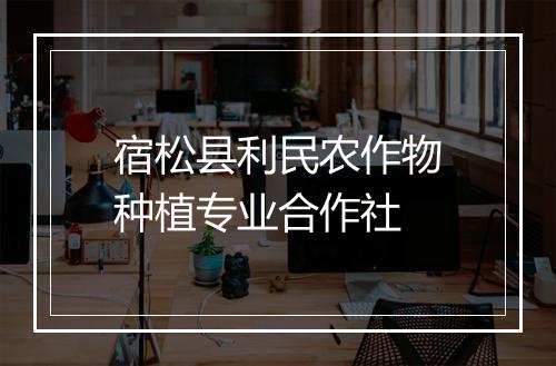 宿松县利民农作物种植专业合作社