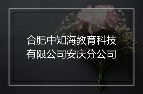 合肥中知海教育科技有限公司安庆分公司