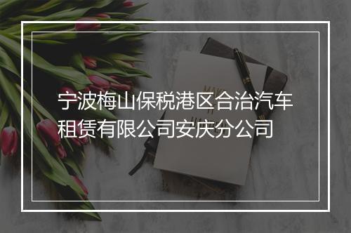 宁波梅山保税港区合治汽车租赁有限公司安庆分公司