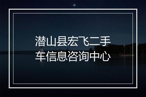 潜山县宏飞二手车信息咨询中心