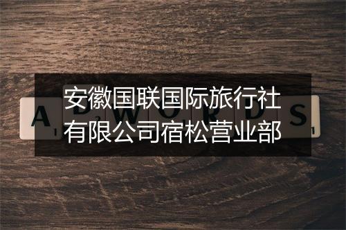 安徽国联国际旅行社有限公司宿松营业部
