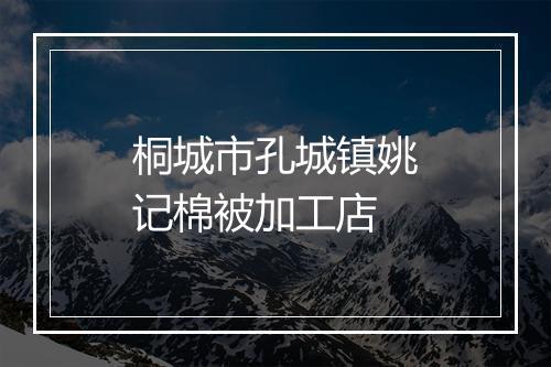 桐城市孔城镇姚记棉被加工店