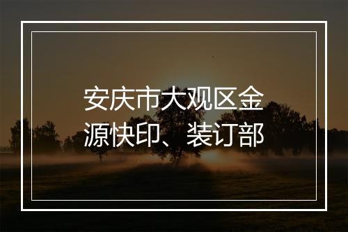 安庆市大观区金源快印、装订部
