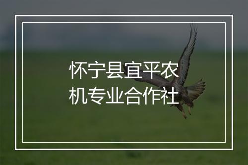 怀宁县宜平农机专业合作社