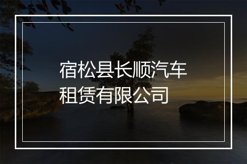 宿松县长顺汽车租赁有限公司