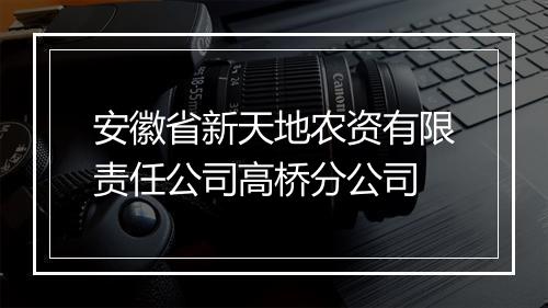 安徽省新天地农资有限责任公司高桥分公司
