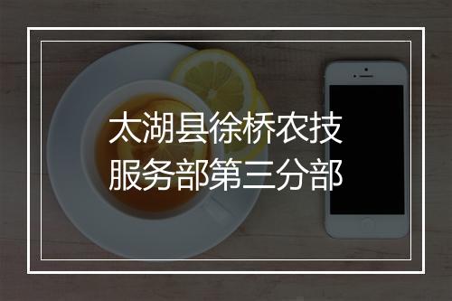 太湖县徐桥农技服务部第三分部