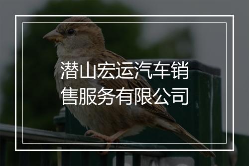 潜山宏运汽车销售服务有限公司