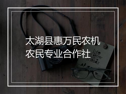 太湖县惠万民农机农民专业合作社