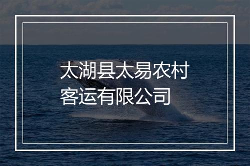 太湖县太易农村客运有限公司
