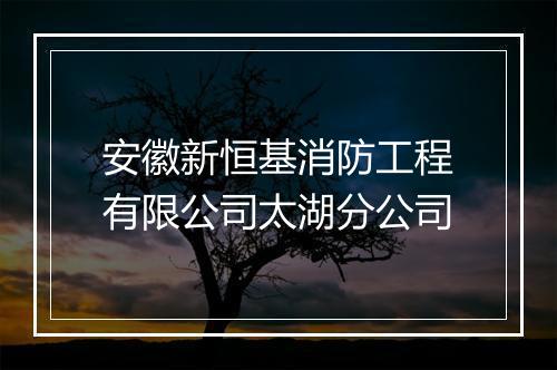 安徽新恒基消防工程有限公司太湖分公司