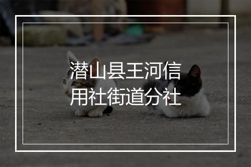 潜山县王河信用社街道分社