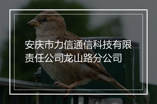 安庆市力信通信科技有限责任公司龙山路分公司