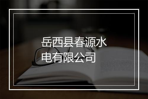 岳西县春源水电有限公司