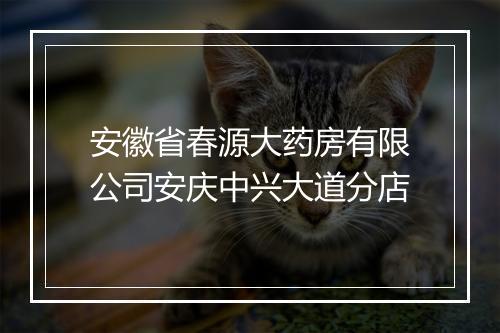 安徽省春源大药房有限公司安庆中兴大道分店