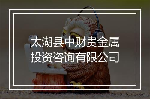 太湖县中财贵金属投资咨询有限公司